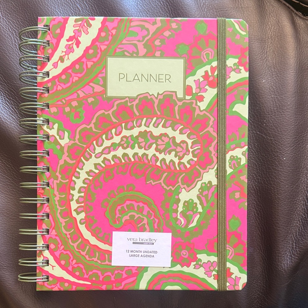 Vera Bradley Pink and Green Paisley (Undated) Planner